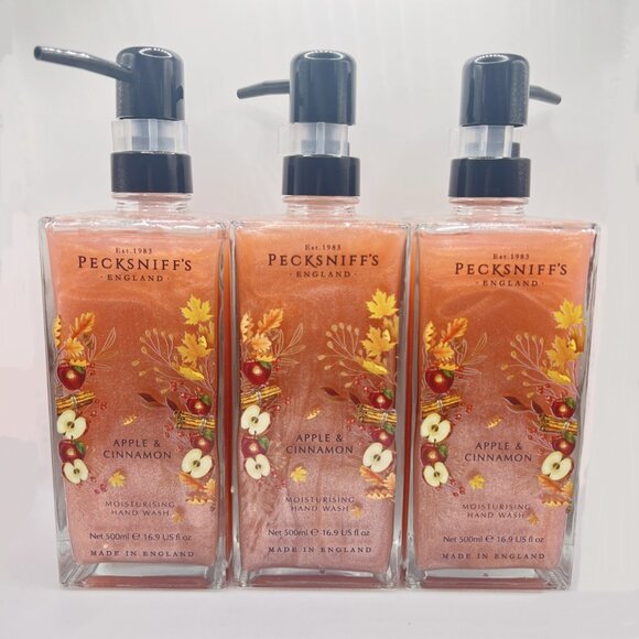 NEW 3x Pecksniffs Apple & Cinnamon Glass Bottle Hand Wash - 16.9 fl oz, Shimmer - Picture 1 of 3